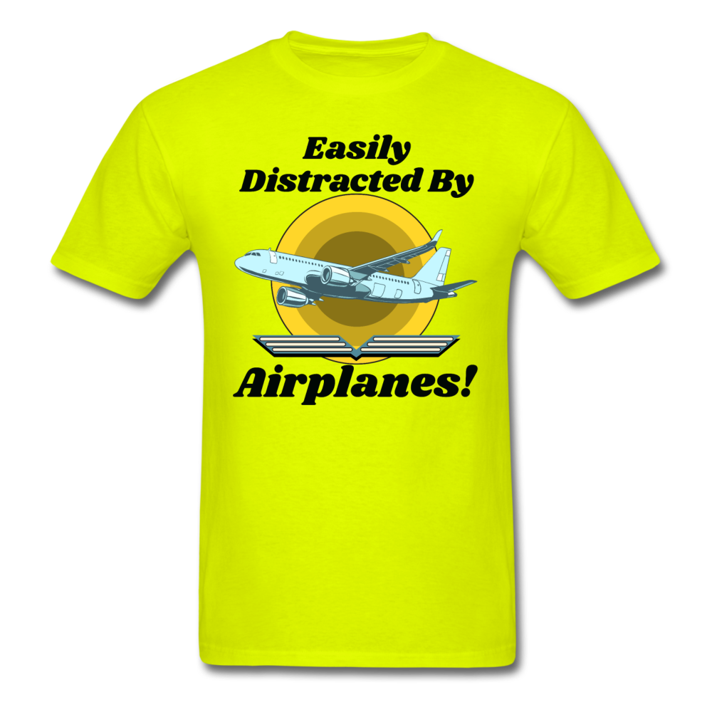 Easily Distracted - Airplanes - Jet - Unisex Classic T-Shirt - safety green