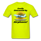 Easily Distracted - Airplanes - Jet - Unisex Classic T-Shirt - safety green