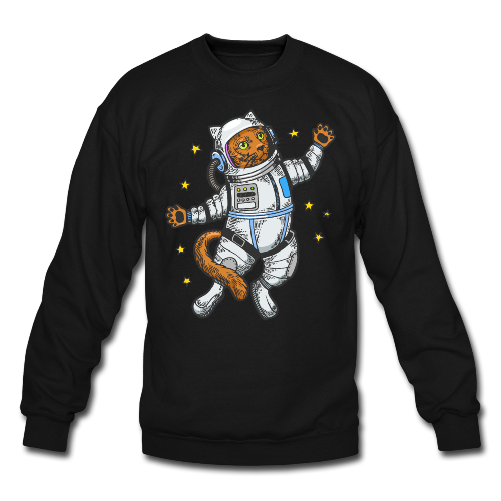 Astronaut Cat - Crewneck Sweatshirt - black