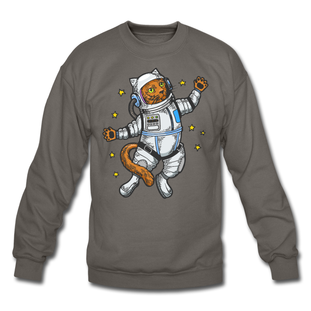 Astronaut Cat - Crewneck Sweatshirt - asphalt gray