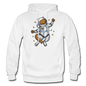 Astronaut Cat - Gildan Heavy Blend Adult Hoodie - white