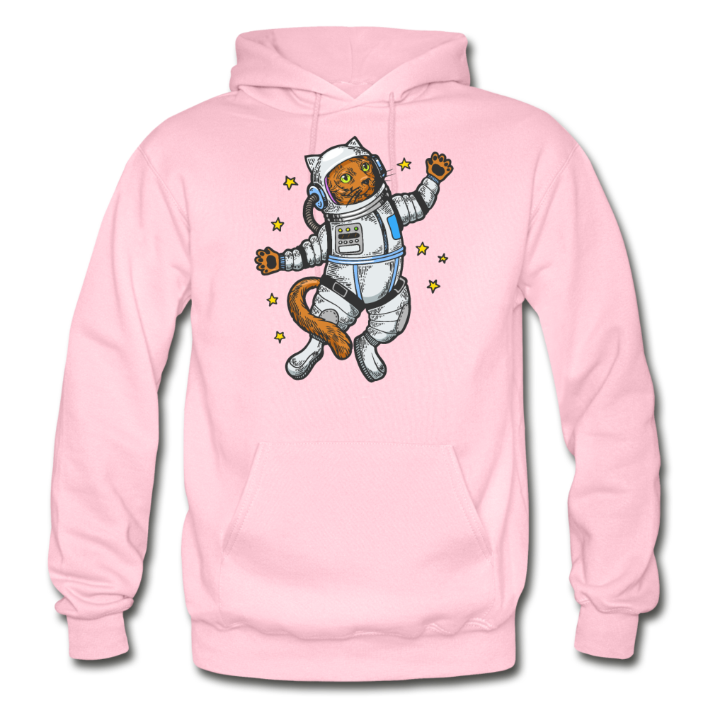 Astronaut Cat - Gildan Heavy Blend Adult Hoodie - light pink