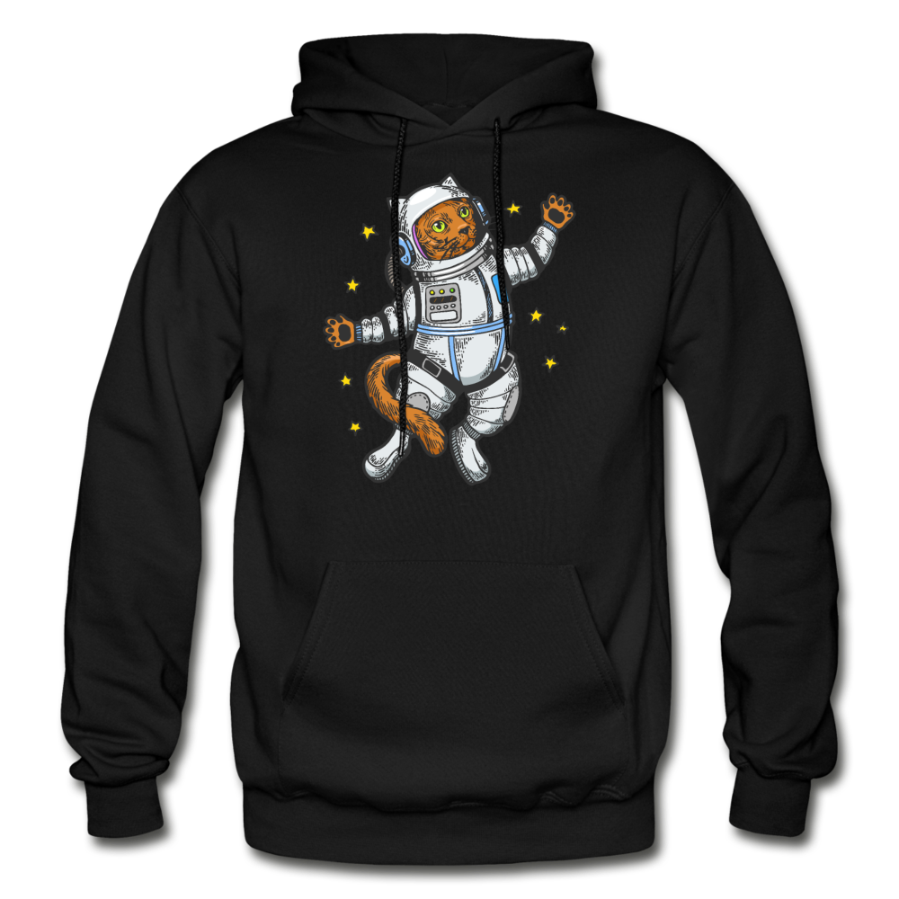 Astronaut Cat - Gildan Heavy Blend Adult Hoodie - black