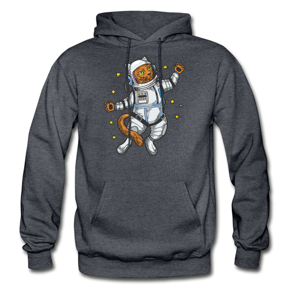 Astronaut Cat - Gildan Heavy Blend Adult Hoodie - charcoal gray