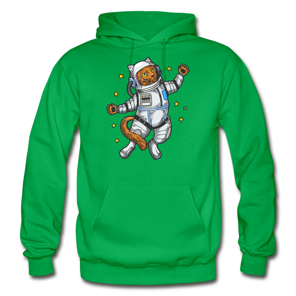 Astronaut Cat - Gildan Heavy Blend Adult Hoodie - kelly green