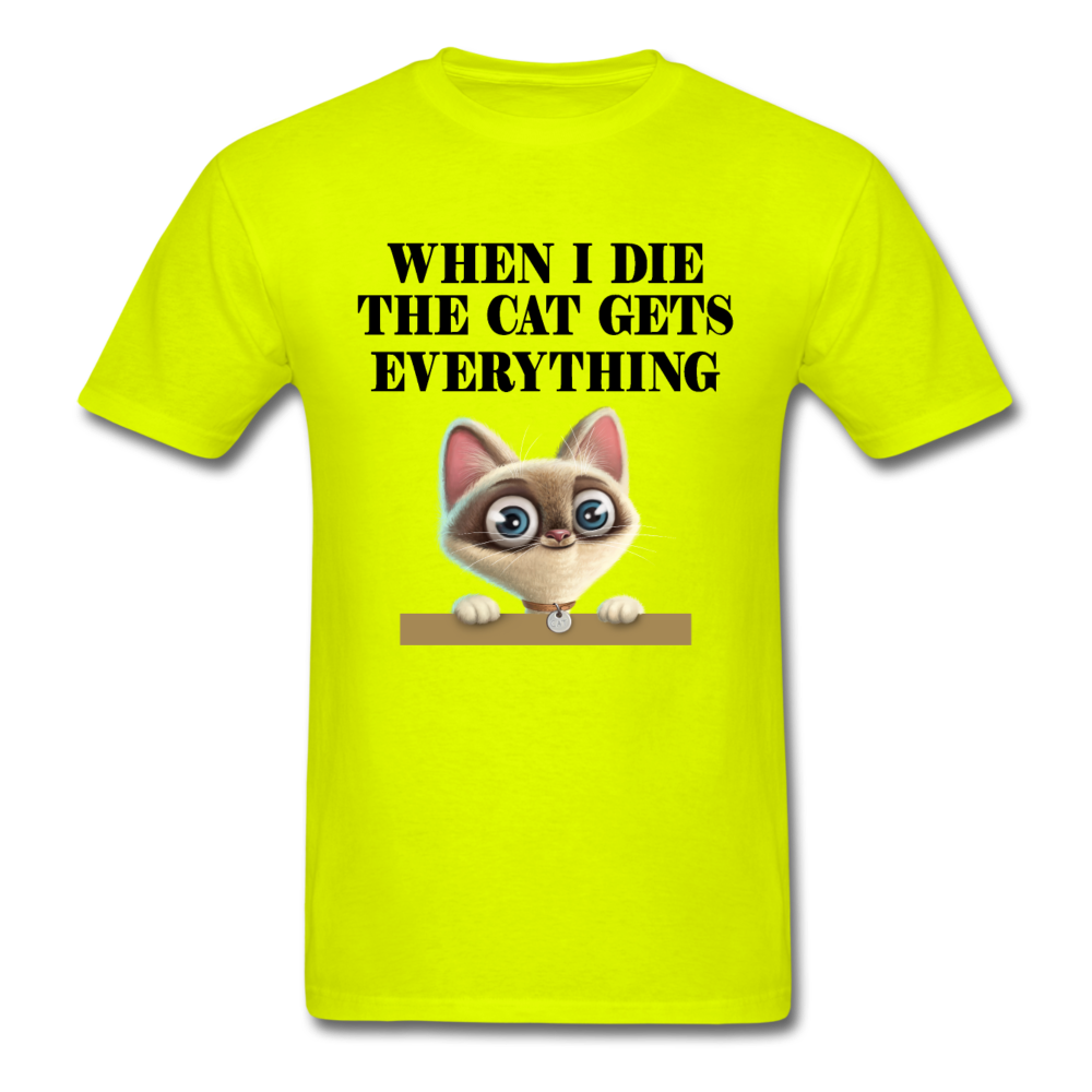 When I Die, Cat Gets Everything - Unisex Classic T-Shirt - safety green