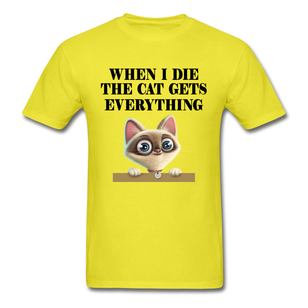 When I Die, Cat Gets Everything - Unisex Classic T-Shirt - yellow