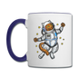 Astronaut Cat - Contrast Coffee Mug - white/cobalt blue