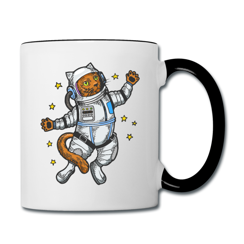 Astronaut Cat - Contrast Coffee Mug - white/black