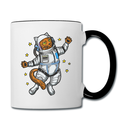 Astronaut Cat - Contrast Coffee Mug - white/black