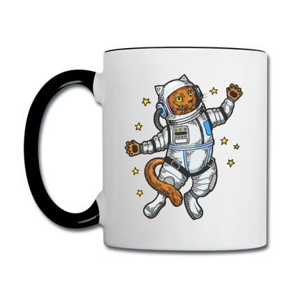 Astronaut Cat - Contrast Coffee Mug - white/black