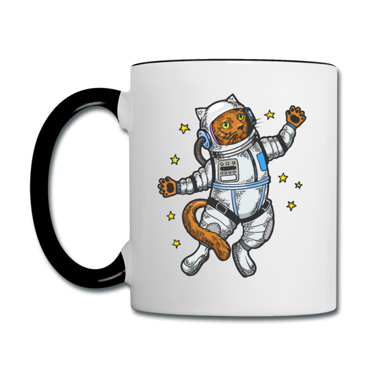 Astronaut Cat - Contrast Coffee Mug - white/black