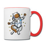 Astronaut Cat - Contrast Coffee Mug - white/red