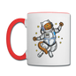 Astronaut Cat - Contrast Coffee Mug - white/red