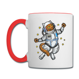 Astronaut Cat - Contrast Coffee Mug - white/red