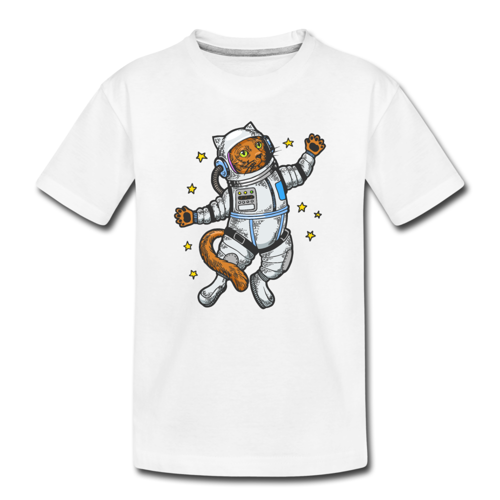 Astronaut Cat - Toddler Premium T-Shirt - white