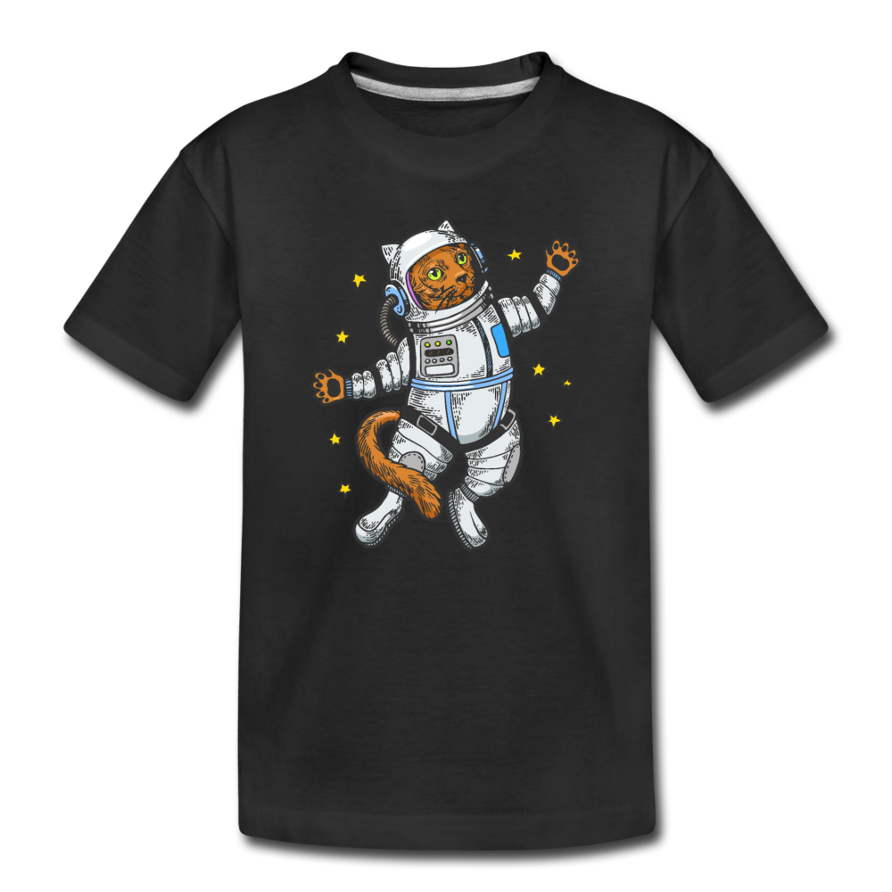 Astronaut Cat - Toddler Premium T-Shirt - black