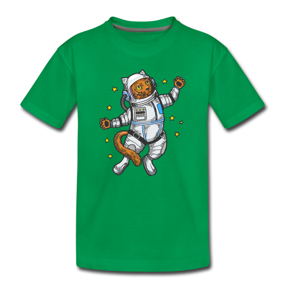 Astronaut Cat - Toddler Premium T-Shirt - kelly green