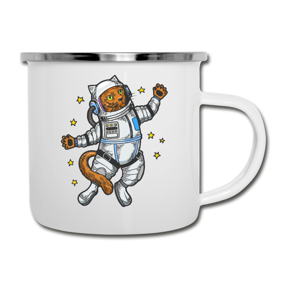 Astronaut Cat - Camper Mug - white