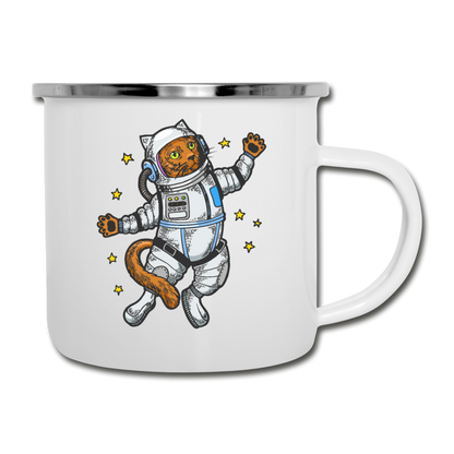 Astronaut Cat - Camper Mug - white