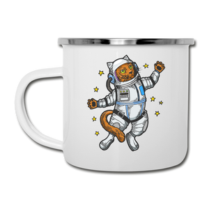 Astronaut Cat - Camper Mug - white
