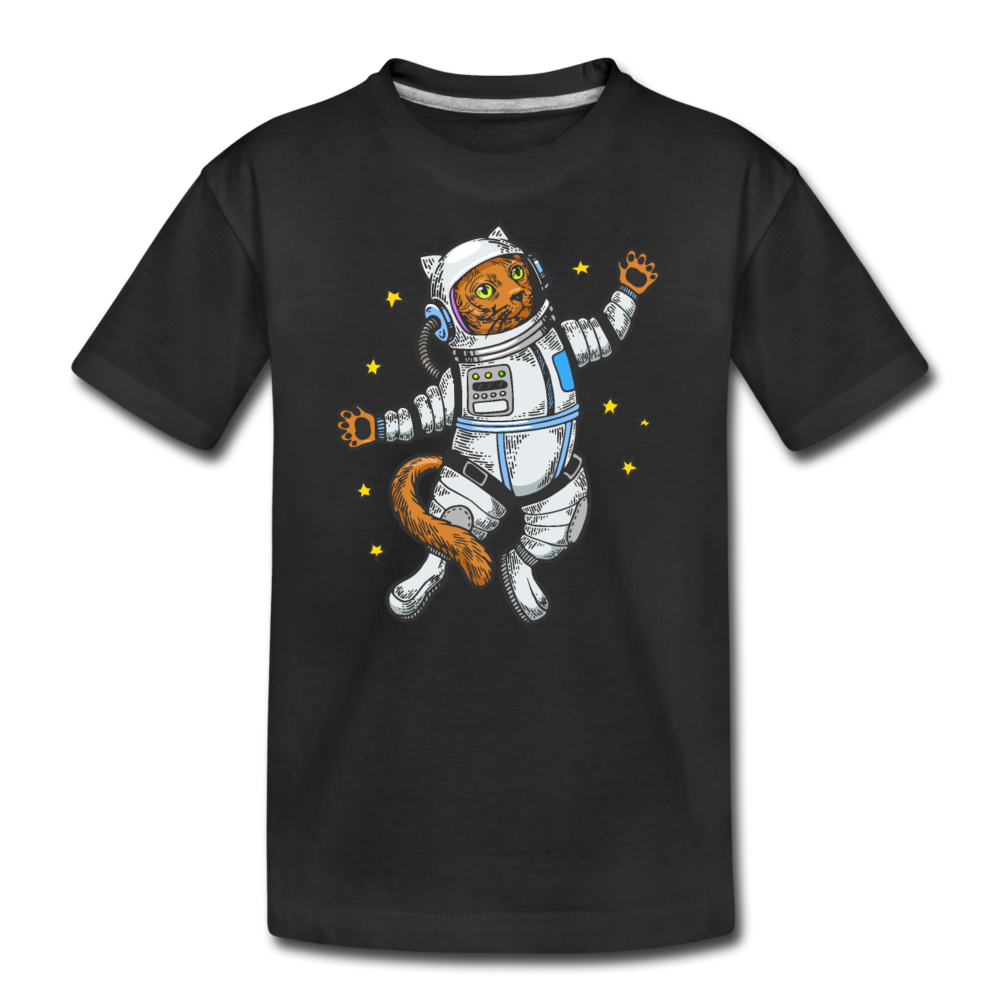 Astronaut Cat - Kids' Premium T-Shirt - black