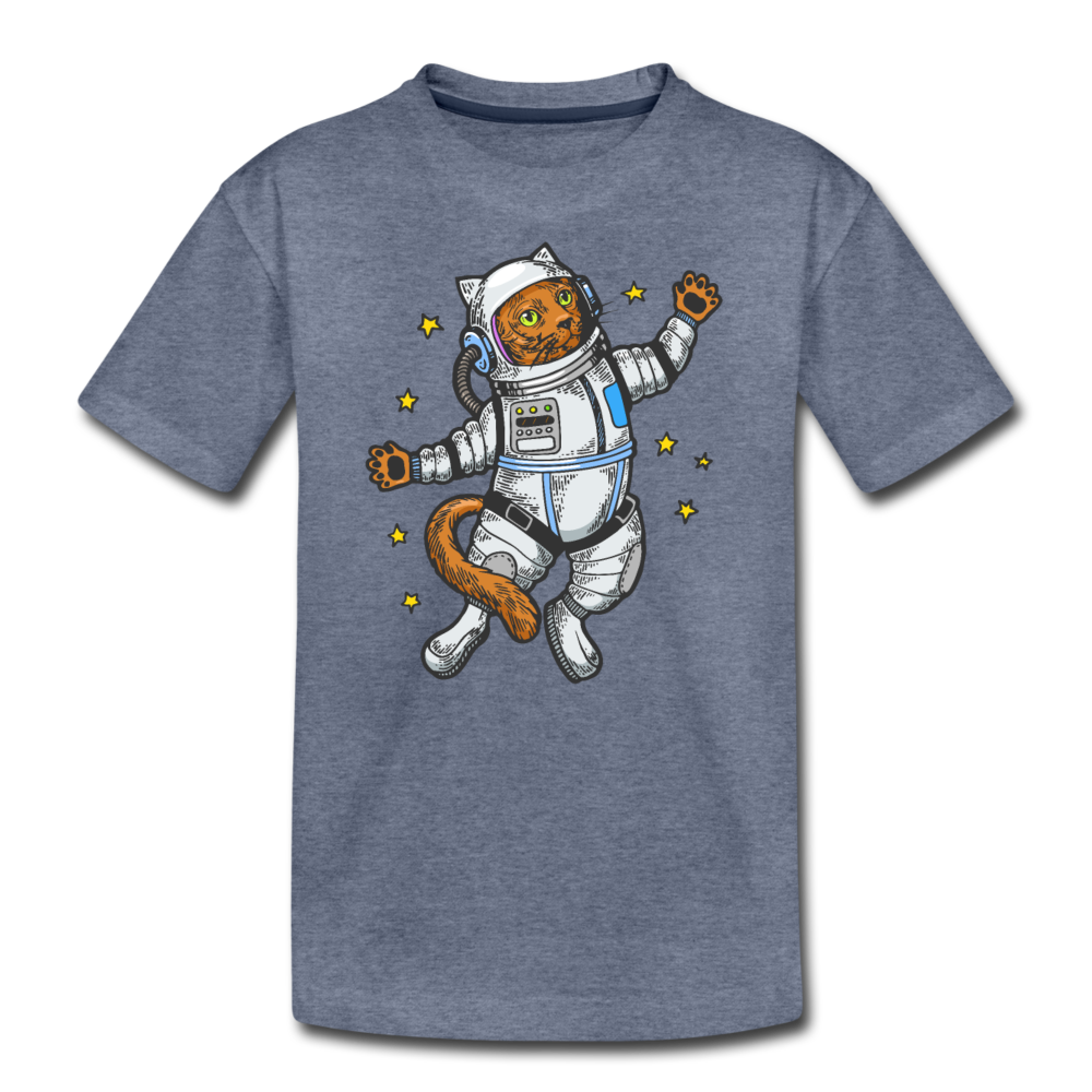 Astronaut Cat - Kids' Premium T-Shirt - heather blue