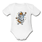 Astronaut Cat - Organic Short Sleeve Baby Bodysuit - white