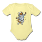 Astronaut Cat - Organic Short Sleeve Baby Bodysuit - washed yellow