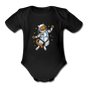 Astronaut Cat - Organic Short Sleeve Baby Bodysuit - black