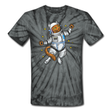 Astronaut Cat - Unisex Tie Dye T-Shirt - spider black