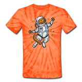 Astronaut Cat - Unisex Tie Dye T-Shirt - spider orange