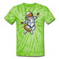 Astronaut Cat - Unisex Tie Dye T-Shirt - spider lime green