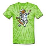 Astronaut Cat - Unisex Tie Dye T-Shirt - spider lime green