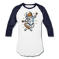 Astronaut Cat - Baseball T-Shirt - white/navy