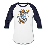Astronaut Cat - Baseball T-Shirt - white/navy