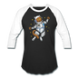 Astronaut Cat - Baseball T-Shirt - black/white