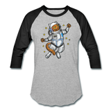Astronaut Cat - Baseball T-Shirt - heather gray/black