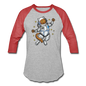 Astronaut Cat - Baseball T-Shirt - heather gray/red