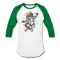 Astronaut Cat - Baseball T-Shirt - white/kelly green