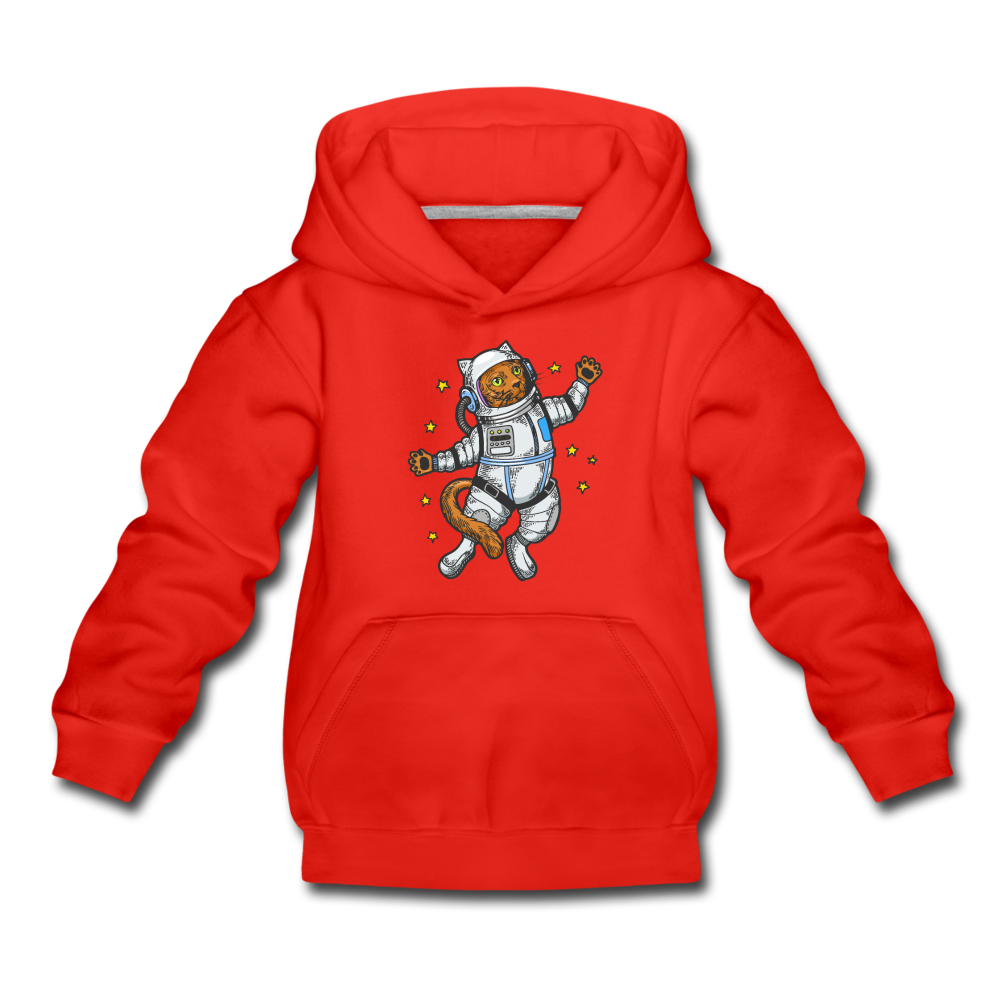 Astronaut Cat - Kids‘ Premium Hoodie - red