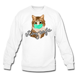 Stay Safe Cat - Crewneck Sweatshirt - white