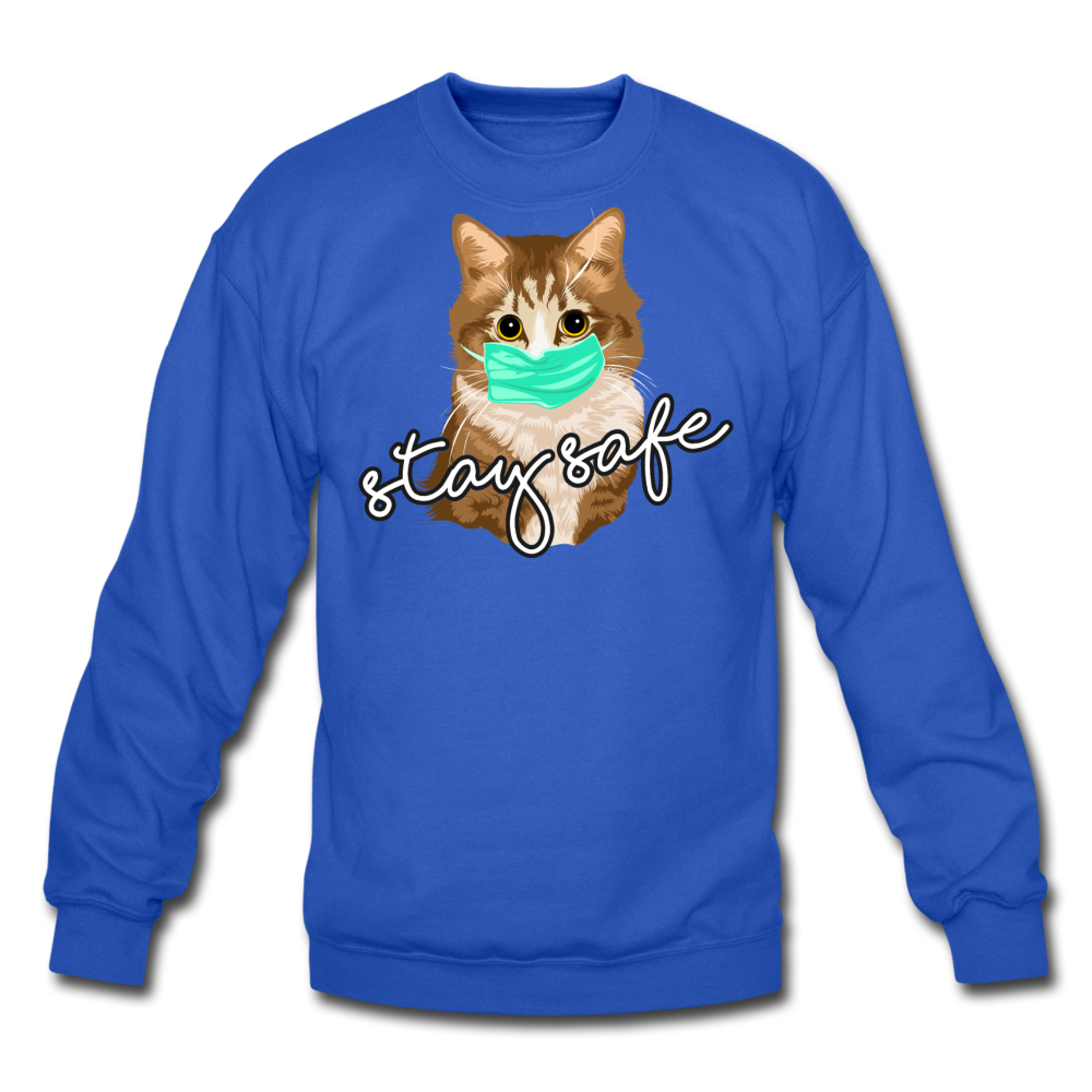 Stay Safe Cat - Crewneck Sweatshirt - royal blue