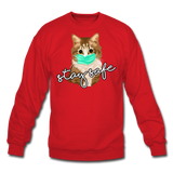 Stay Safe Cat - Crewneck Sweatshirt - red
