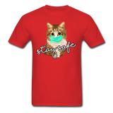 Stay Safe Cat - Unisex Classic T-Shirt - red