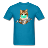 Stay Safe Cat - Unisex Classic T-Shirt - turquoise