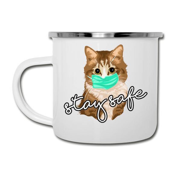 Stay Safe Cat - Camper Mug - white