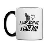 I Was Normal 3 Cats Ago - Black - Contrast Coffee Mug - white/black