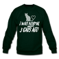 I Was Normal 3 Cats Ago - White - Crewneck Sweatshirt - forest green