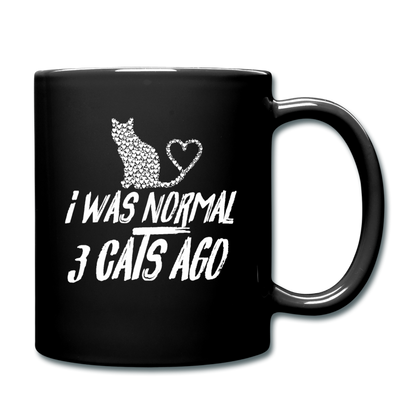 I Was Normal 3 Cats Ago - White - Full Color Mug - black